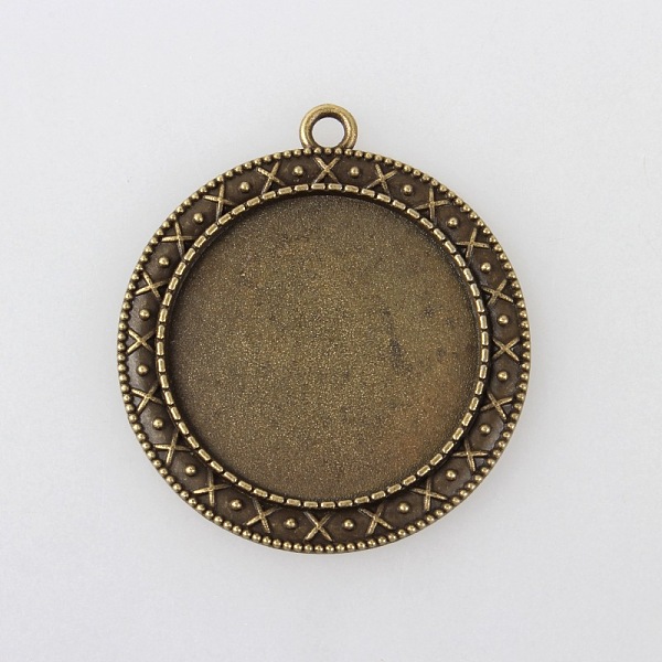 

PandaHall Vintage Tibetan Style Alloy Pendant Cabochon Bezel Settings, Cadmium Free & Nickel Free & Lead Free, Flat Round, Antique Bronze...