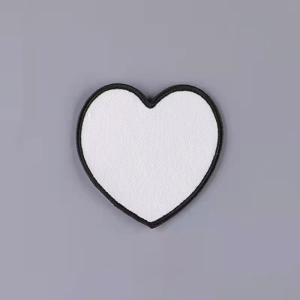 PandaHall Blank Computerized Embroidery Cloth Iron on/Sew on Patches, Costume Accessories, Heart, 80x80mm Cloth Heart White
