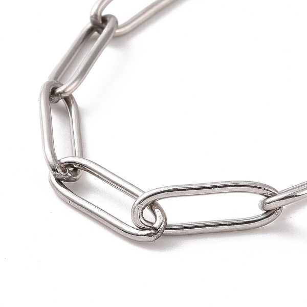 

PandaHall 304 Stainless Steel Paperclip Chain Bracelet for Men Women, Stainless Steel Color, 9-1/8 inch(23.2cm), Link: 12x4x1mm 304...