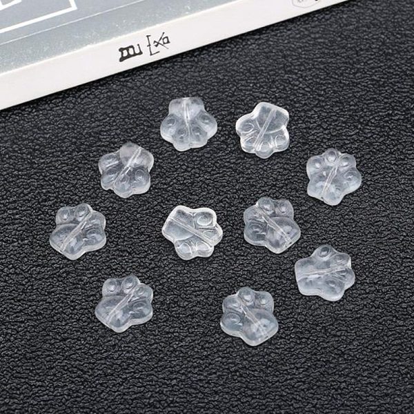 

PandaHall Handmade Lampwork Beads, Cat Paw, White, 13.5x13.5x5mm, Hole: 1mm Lampwork Others White