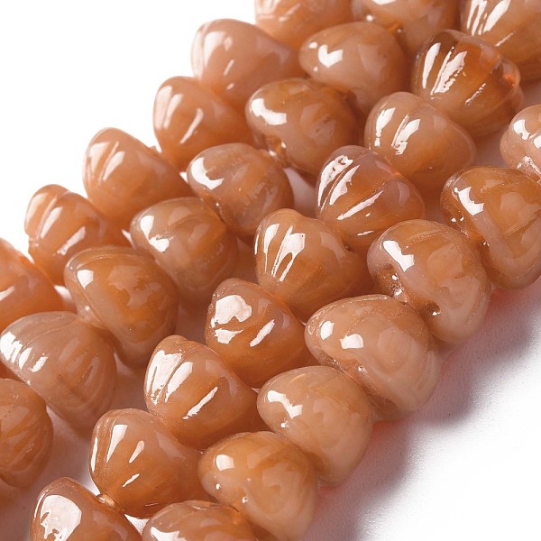 

PandaHall Autumn Theme Handmade Lampwork Beads Strands, Pumpkin, Chocolate, 11~12x7~8mm, Hole: 1.6mm, about 60pcs/strand, 17.13 inch~18.70..., Brown