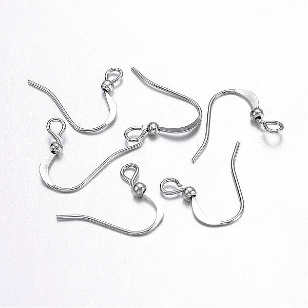 

PandaHall Brass Platinum French Earring Hooks, Flat Earring Hooks, with Bead Charms and Horizontal Loop, Nickel Free, 15mm, Hole: 2mm, Pin...