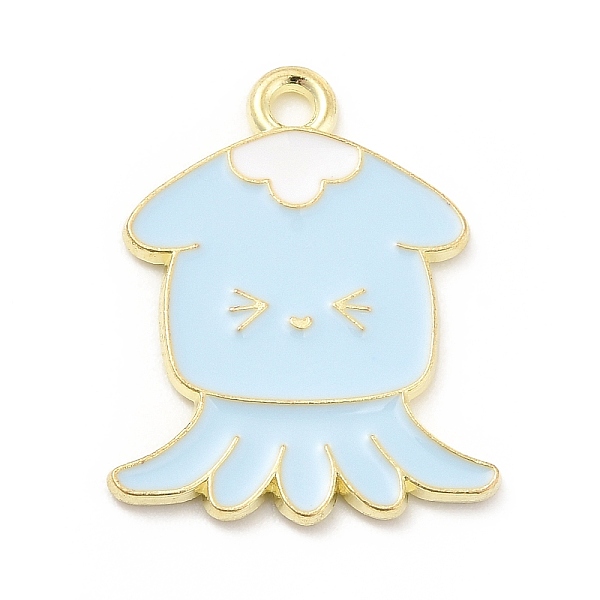

PandaHall Sea Animal Alloy Enamel Pendants, Light Gold, Cuttlefish Pattern, 23x18x1mm, Hole: 1.8mm Alloy+Enamel Cuttlefish