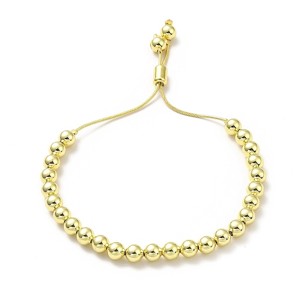 

PandaHall Rack Plating Brass Round Bead Slider Bracelets for Women, Long-Lasting Plated, Nickel Free & Lead Free, Real 18K Gold Plated...