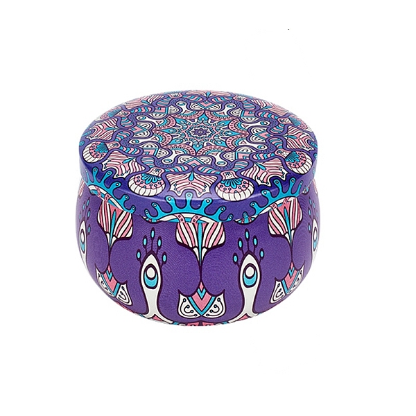 

PandaHall Printed Tinplate Storage Box, for Jewelry & Aromatherapy Candle & Candy Box, Flower Pattern, Medium Purple, 7.7x5cm Tinplate...