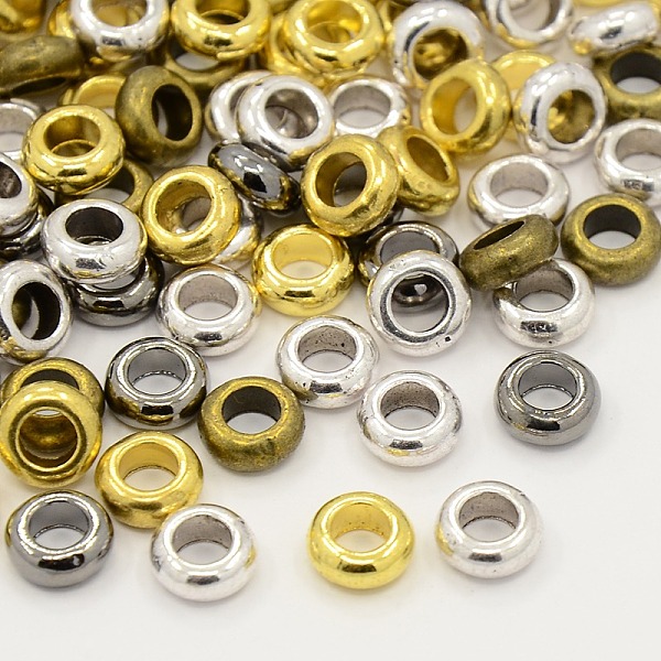 

PandaHall Mixed Tibetan Style Rondelle Spacer Beads, Cadmium Free & Nickel Free & Lead Free, Mixed Color, 7x3mm, Hole: 4mm, about...