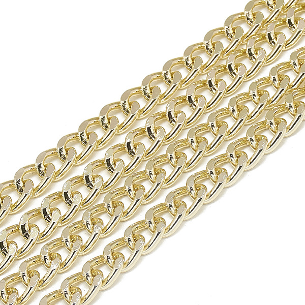 

PandaHall Unwelded Aluminum Curb Chains, Light Gold, 9x6.8x1.8mm Aluminum