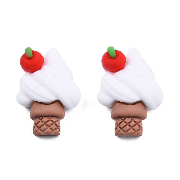 

PandaHall Opaque Resin Cabochons, Ice Cream Cone with Cherry, Red, 24.5x17x8.5mm Resin Food Red