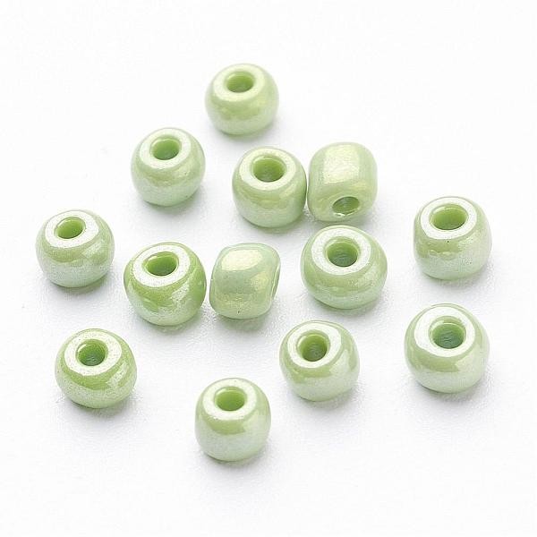 

PandaHall 6/0 Opaque Colors Lustered Round Glass Seed Beads, Green Yellow, Size: about 4mm in diameter, hole:1.5mm, about 495pcs/50g Glass...