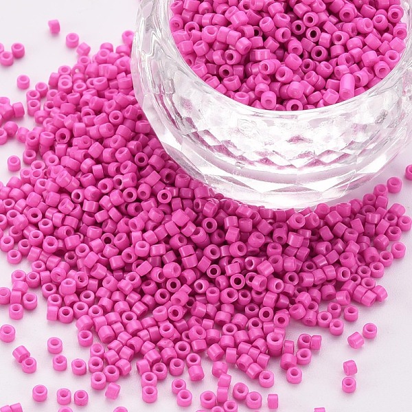 

PandaHall Glass Cylinder Beads, Seed Beads, Baking Paint, Round Hole, Violet, 1.5~2x1~2mm, Hole: 0.8mm, about 45000pcs/bag, about 1pound/bag..., Purple