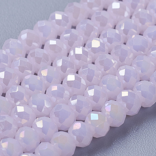 

PandaHall Electroplate Glass Bead Strands, Full Luster Plated, Faceted, Rondelle, Pink, 3.5x2.5~3mm, Hole: 1mm, about 120pcs/strand...