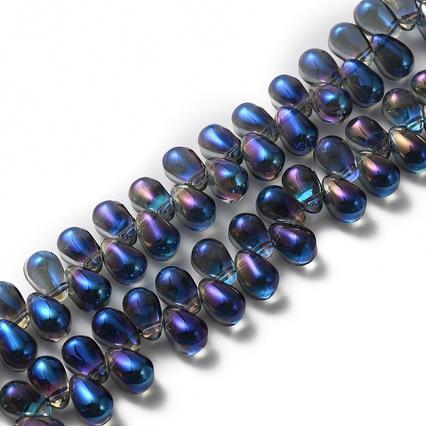 

PandaHall Electroplate Glass Beads, Top Drilled, Teardrop, Royal Blue, 8.5x5x5.5mm, Hole: 0.8mm Glass Teardrop