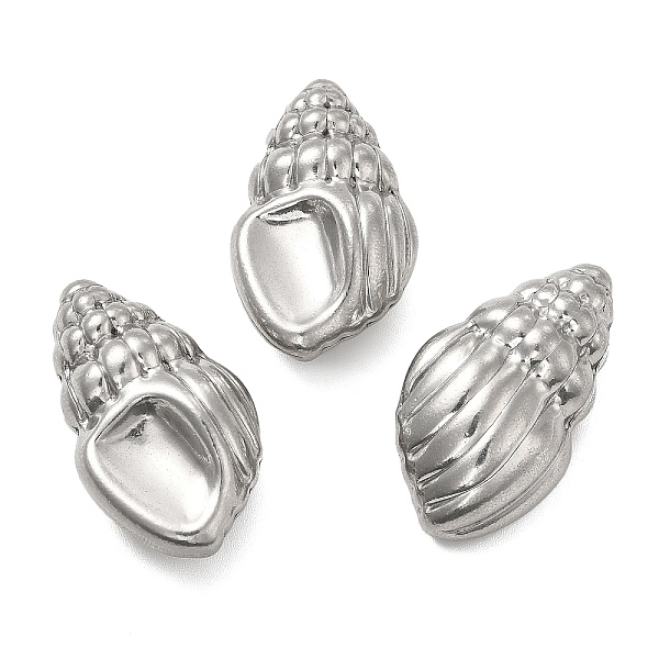 

PandaHall 304 Stainless Steel Beads, No Hole, Conch, Stainless Steel Color, 35x21x13.5mm 304 Stainless Steel Other Animal