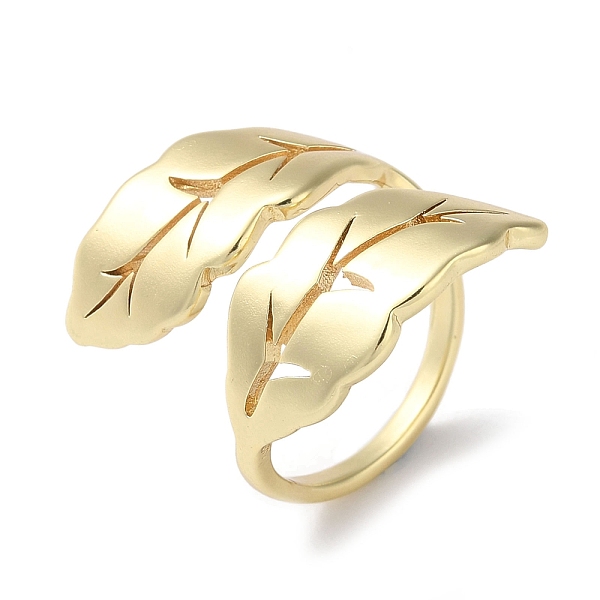 

PandaHall Rack Plating Brass Open Rings, Leaf Cuff Finger Ring for Women, Long-Lasting Plated, Lead Free & Cadmium Free, Real 18K Gold...
