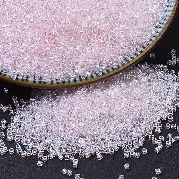 

PandaHall MIYUKI Delica Beads, Cylinder, Japanese Seed Beads, 11/0, (DB0082) Transparent Pale Pink AB, 1.3x1.6mm, Hole: 0.8mm, about...