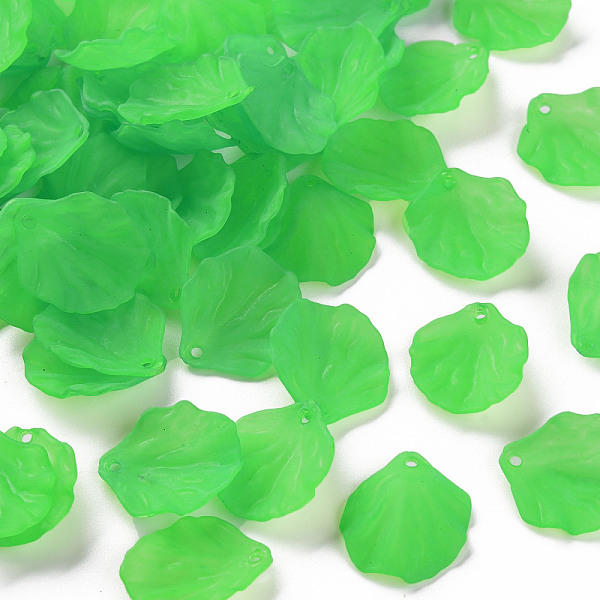 

PandaHall Transparent Frosted Acrylic Pendants, Petaline, Lime Green, 19.5x16.5x4mm, Hole: 1.5mm Acrylic Petaline