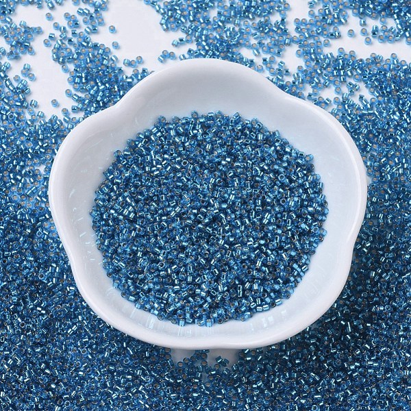 

PandaHall MIYUKI Delica Beads Small, Cylinder, Japanese Seed Beads, 15/0, (DBS0149) Silver Lined Capri Blue, 1.1x1.3mm, Hole: 0.7mm, about..., Cyan