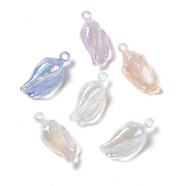 

PandaHall UV Plating Acrylic Pendants, with Glitter Powder, AB Color, Conch Charm, Mixed Color, 33x15x11.5mm, Hole: 3mm Acrylic Shell Shape..., Multicolor