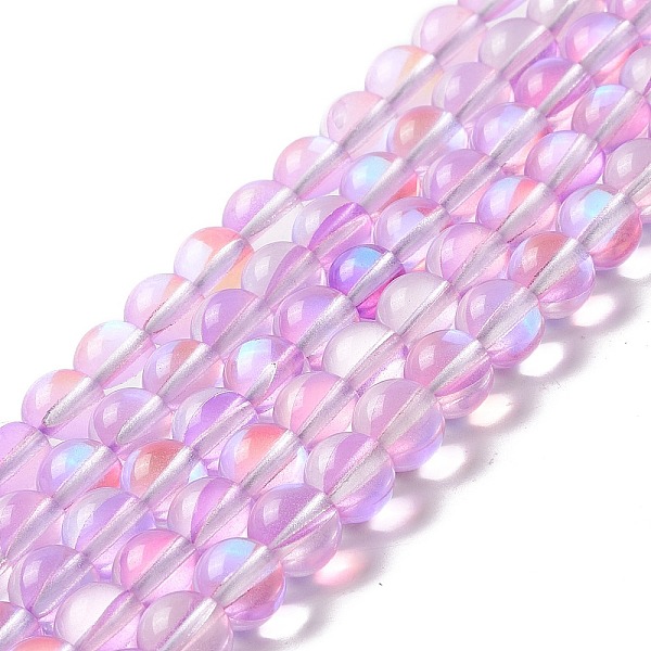 

PandaHall Synthetic Moonstone Beads Strands, Round, Violet, 8mm, Hole: 1mm, about 48pcs/strand, 14.57''~15.35''(37~39cm) Moonstone Round..., Purple