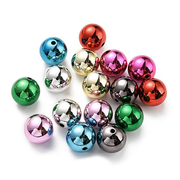 

PandaHall UV Plating Acrylic Beads, Iridescent, Round, Mixed Color, 16x15mm, Hole: 2mm Acrylic Round Multicolor