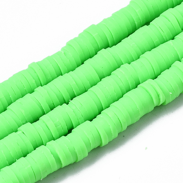 

PandaHall Handmade Polymer Clay Beads Strands, for DIY Jewelry Crafts Supplies, Heishi Beads, Disc/Flat Round, Lime, 6x0.5~1mm, Hole: 1.8mm..., Green