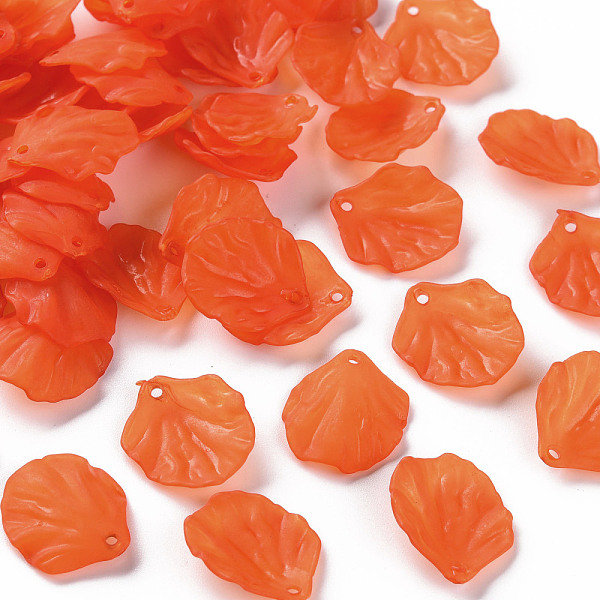 

PandaHall Transparent Frosted Acrylic Pendants, Petaline, Orange Red, 19.5x16.5x4mm, Hole: 1.5mm Acrylic Petaline