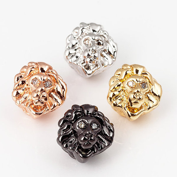 

PandaHall Brass Micro Pave Cubic Zirconia Beads, Lion Head Beads, Lead Free & Nickel Free & Cadmium Free, Clear, Mixed Color, 10x11x10mm...