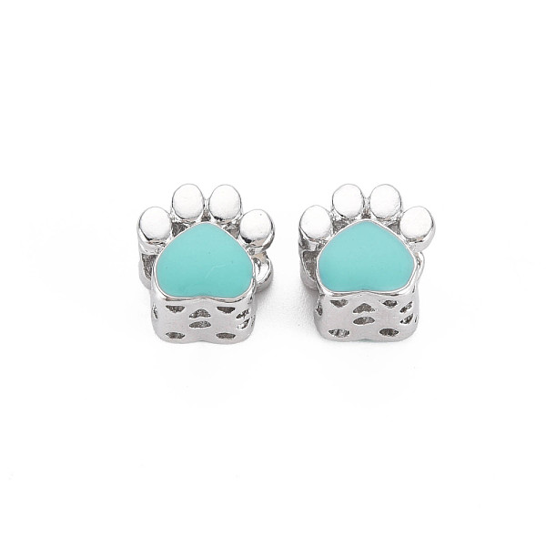 

PandaHall Rack Plating Alloy Enamel European Beads, Large Hole Beads, Cadmium Free & Nickel Free & Lead Free, Pawprint, Platinum, Medium...