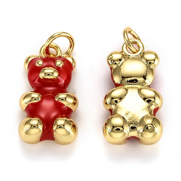 

PandaHall Real 18K Gold Plated Brass Pendants, with Enamel and Jump Rings, Long-Lasting Plated, Bear, Red, 17.5x9x5mm, Jump Ring: 5x1mm, 3mm...