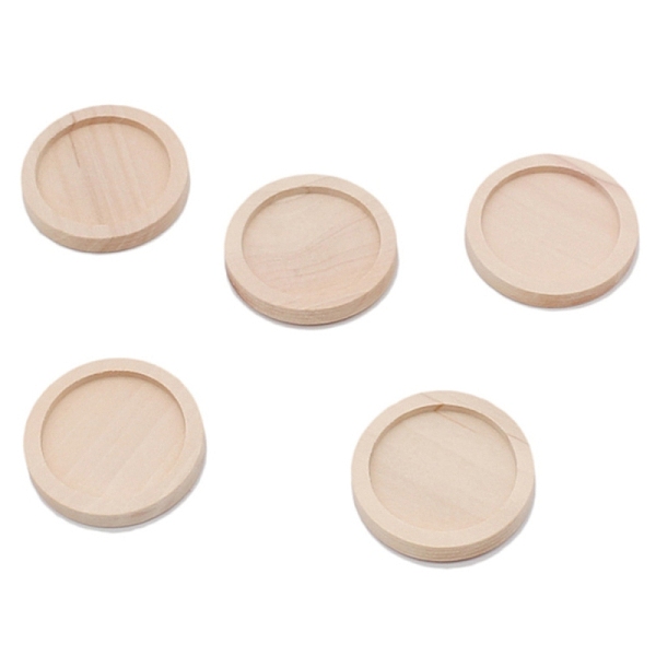 

PandaHall Natural Wood Cabochon Settings, Flat Round, BurlyWood, Inner Diameter: 20mm Wood Flat Round Orange