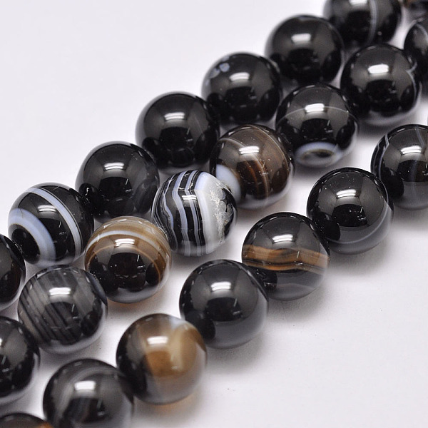 

PandaHall Natural Black Agate Bead Strands, Dyed & Heated, Round, Grade A, Black, 12mm, Hole: 1mm, about 32pcs/strand, 15.1 inch(385mm)...