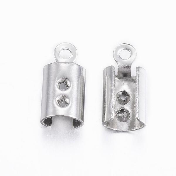 

PandaHall 304 Stainless Steel Folding Crimp Ends, Fold Over Crimp Cord Ends, Stainless Steel Color, 9.5x4.5x3.5mm, Hole: 1mm, Inner Diameter...