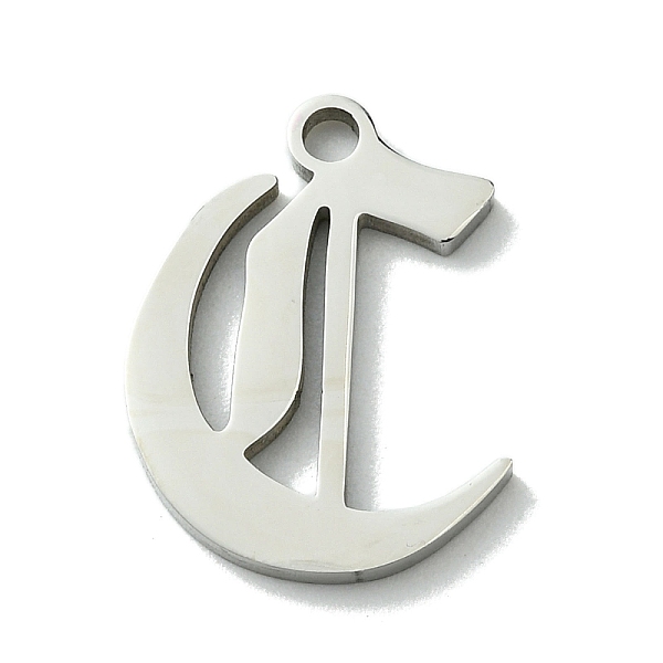 

PandaHall 201 Stainless Steel Pendants, Stainless Steel Color, Old Initial Letters Charms, Letter C, 19.5x15x1.6mm, Hole: 1.8mm 201...