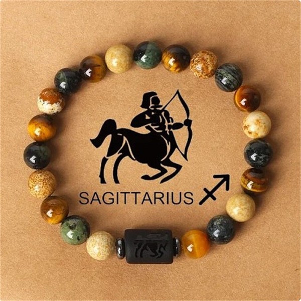 

PandaHall Twelve Constellation Natural Tiger Eye water Beads Bracelet, Sagittarius, 7-1/8 inch(18cm) Tiger Eye Sagittarius