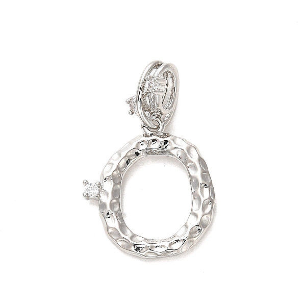

PandaHall Rack Plating Brass Micro Pave Cubic Zirconia European Dangle Charms, Large Hole Letter Pendant, Platinum, Long-Lasting Plated..., Clear
