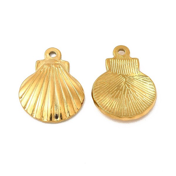 

PandaHall Ion Plating(IP) 304 Stainless Steel Pendants, Shell Charm, Golden, 20.5x16x2.5mm, Hole: 1.6mm 304 Stainless Steel Shell Shape