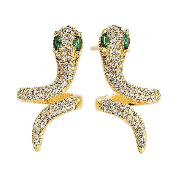 Rack Plating Snake Brass Stud Earrings