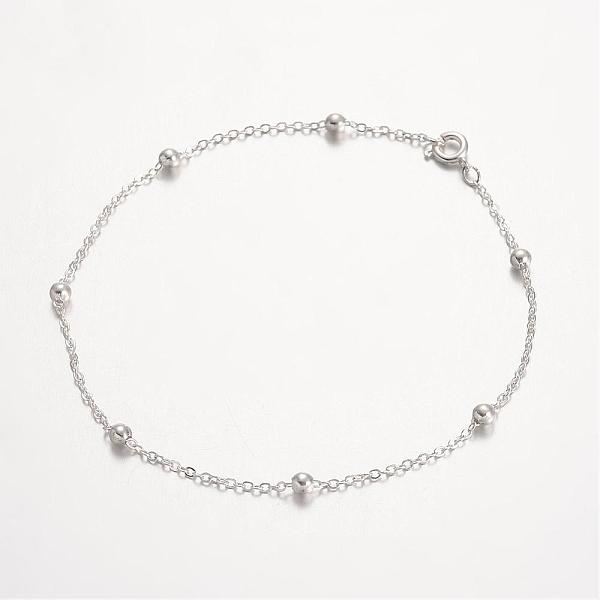 

PandaHall Brass Anklets, Silver Color Plated, 242x1.5mm Brass Silver