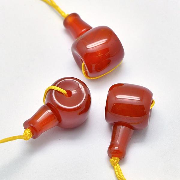 

PandaHall Natural Carnelian 3 Hole Guru Beads, T-Drilled Beads, Dyed, 32x19x20mm, Hole: 1.8mm, 2mm Carnelian Others