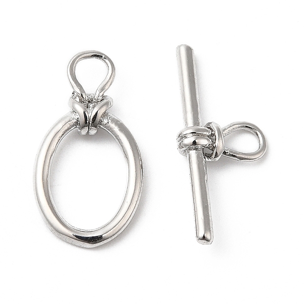 

PandaHall Brass Toggle Clasps, Oval, Real Platinum Plated, Oval: 19x10x3mm, Hole: 3.5x3mm, Bar: 20.5x8.5x3mm, Hole: 4x2.5mm Brass Oval