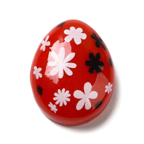

PandaHall Easter Cartoon Opaque Resin Cabochons, Easter Egg, Cerise, 24.5x19x8.5mm Resin Egg Red