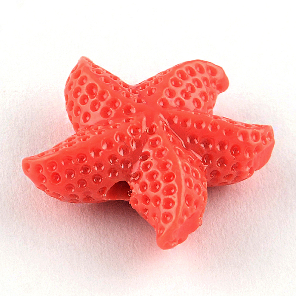 

PandaHall Dyed Synthetical Coral Beads, Starfish/Sea Stars, Coral, 20x19x7mm, Hole: 1.5mm Synthetic Coral Starfish Red