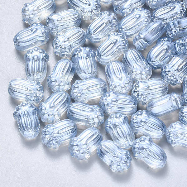 

PandaHall Transparent Spray Painted Glass Beads, Pakchoi, Light Steel Blue, 11x7.5x5.5mm, Hole: 1mm Glass Vegetables Blue