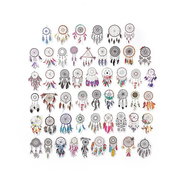 

PandaHall 50Pcs 50 Styles PET Stickers Sets, Waterproof Adhesive Decals for DIY Scrapbooking, Photo Album Decoration, Woven Net/Web with...