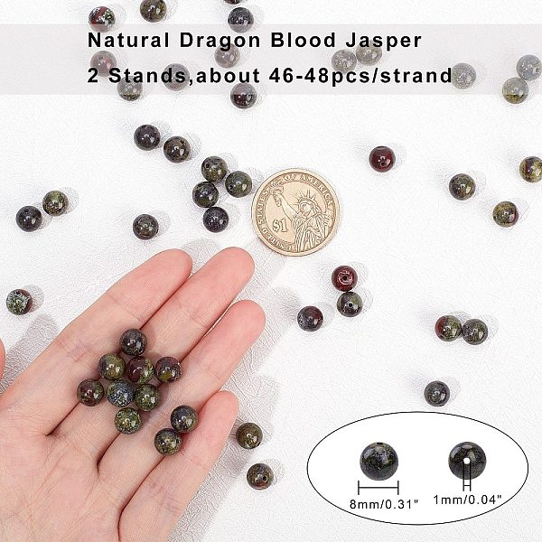 Arricraft Natürliche Drachenblut Jaspis Perlenstränge
