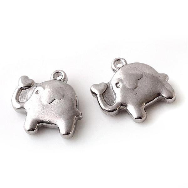 

PandaHall 201 Stainless Steel Pendants, Elephant, Stainless Steel Color, 14.5x15x4mm, Hole: 1.5mm 201 Stainless Steel Elephant