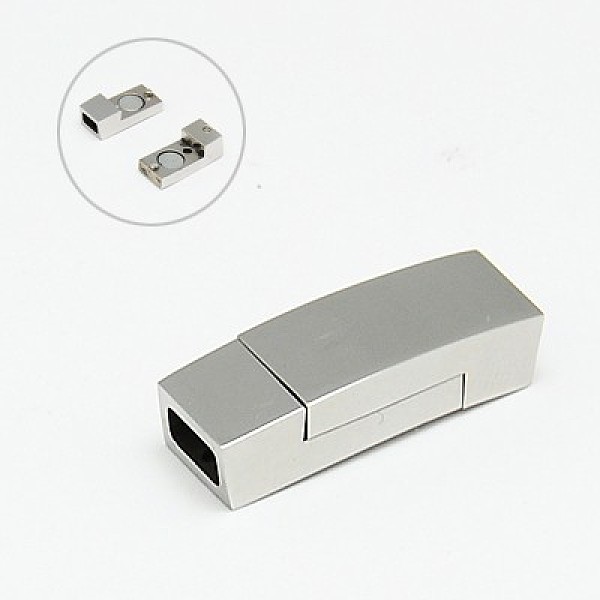 

PandaHall 304 Stainless Steel Magnetic Clasps with Glue-in Ends, Rectangle, 23x7.5x6mm, Hole: 3x5mm 304 Stainless Steel Rectangle