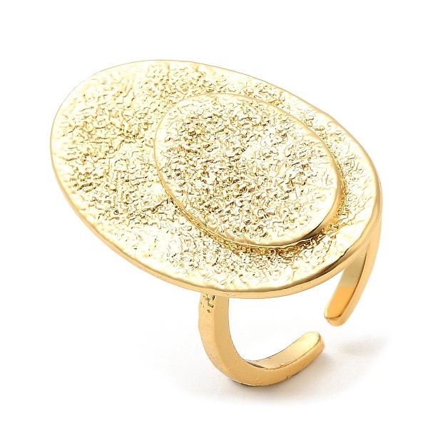

PandaHall Rack Plating Brass Open Cuff Rings, Lead Free & Cadmium Free, Oval, Real 18K Gold Plated, Inner Diameter: 17.2mm Brass