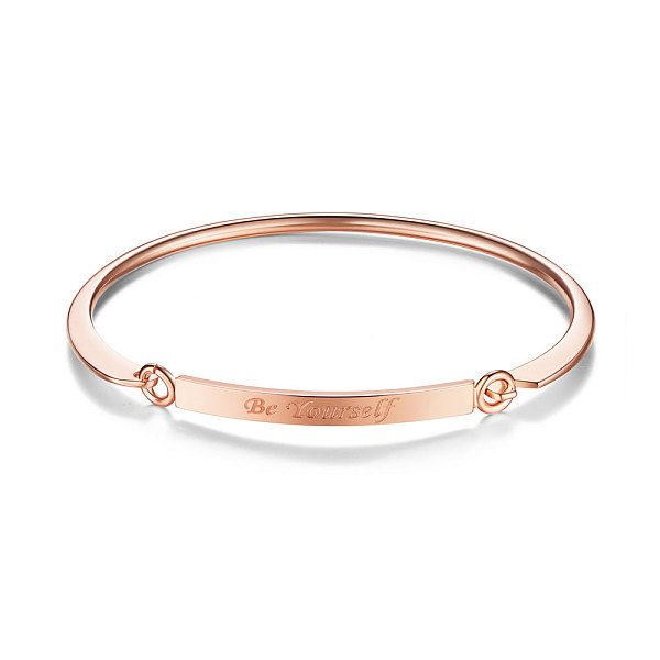 

PandaHall SHEGRACE Brass Bangle, with Be Yourself, Rose Gold, 2-3/8 inchx1-7/8 inch(60x48mm) Brass