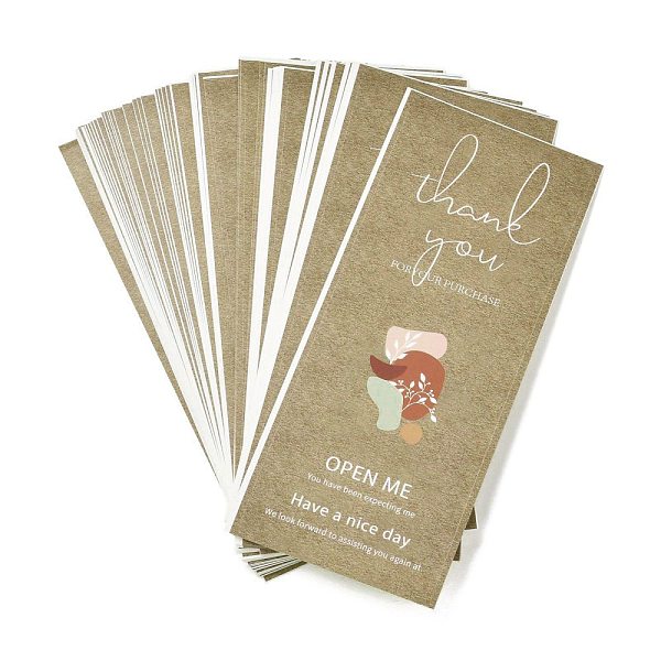 

PandaHall Thank You Sticker, Coated Paper Sealing Stickers, Rectangle with Word Pattern, for Gift Packaging Sealing Tape, Leaf Pattern...
